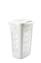 Whitefurze Cream Rectangular Laundry Basket With Lid